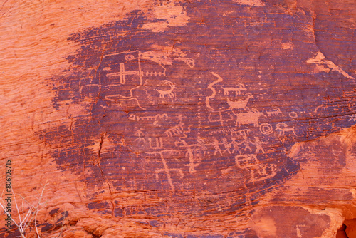 Ancient petroglyphs at Valley of Fire State Park, Nevada