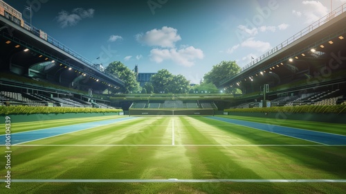 Tennis championship court stadium concept in london british royal international game match hyper realistic 