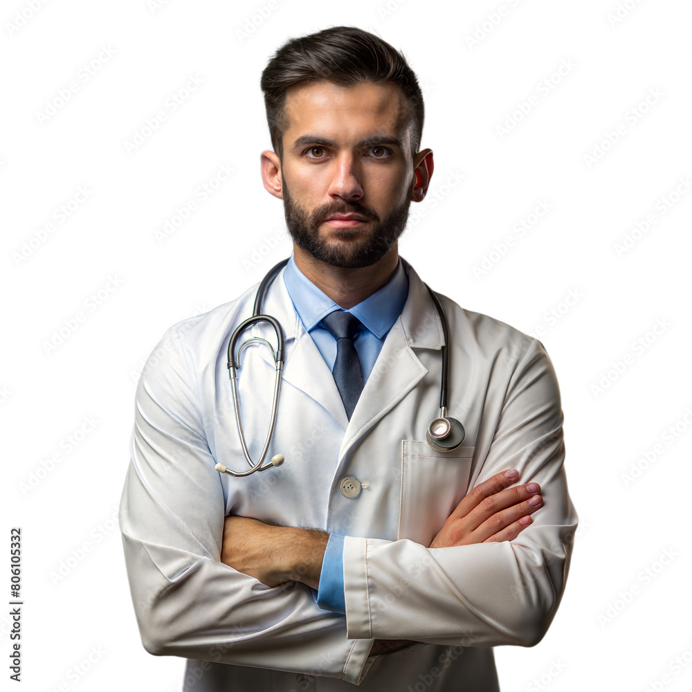 Professional looking young doctor ready for consultation Professional looking young doctor ready for consultation