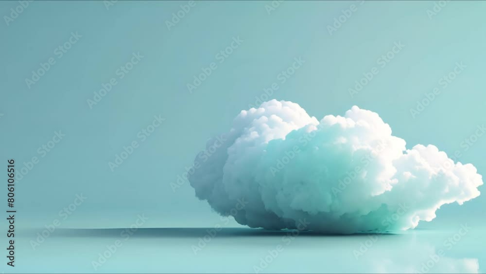 3D cloud icon on a clear backdrop, ample copy space 3D cloud icon on a clear backdrop, ample copy space