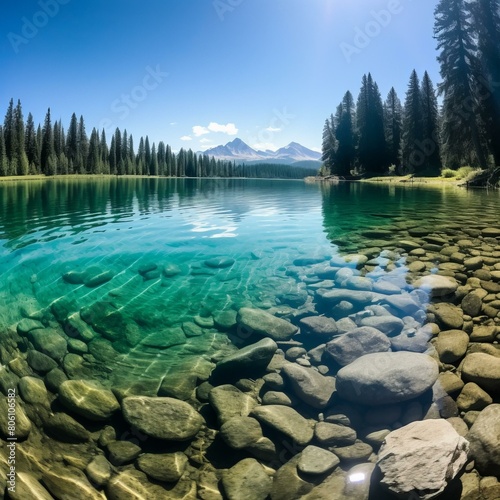 Rocky Mountains and crystal clear water