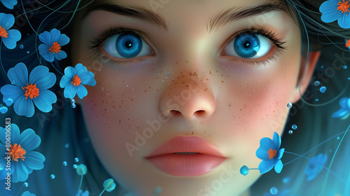 Whimsical Portraits of Young Women with Fanciful Embellishments