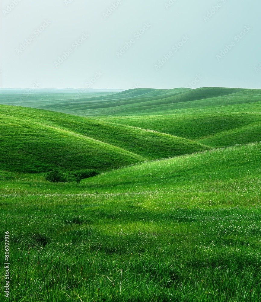 Green rolling hills of Inner Mongolia, China Green rolling hills of Inner Mongolia, China