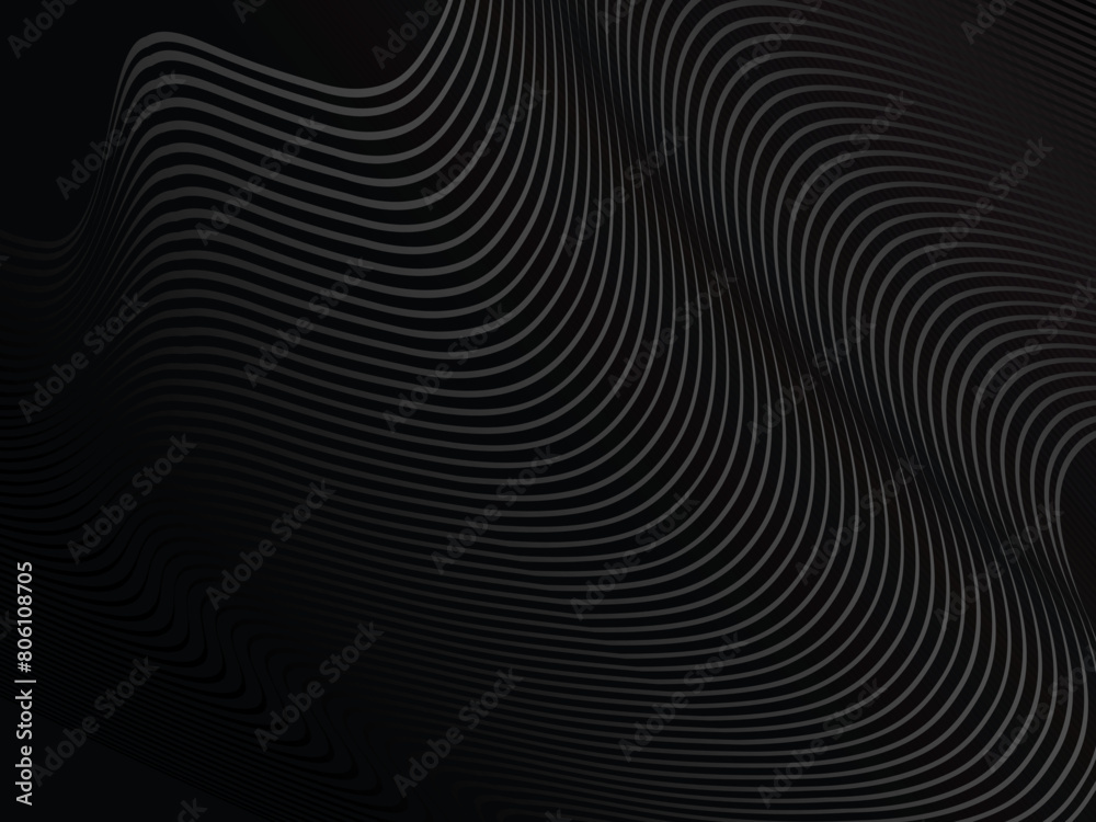 Black abstract background design. Premium line texture for banner, business background. Modern wavy lines (guilloche curves) pattern in monochrome colors. Black abstract background design. Premium line texture for banner, business background. Modern wavy lines (guilloche curves) pattern in monochrome colors.