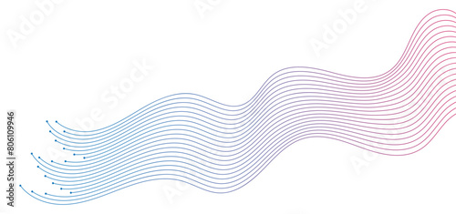 Abstract wavy lines element background. Suitable for AI, tech, network, science, digital technology themes