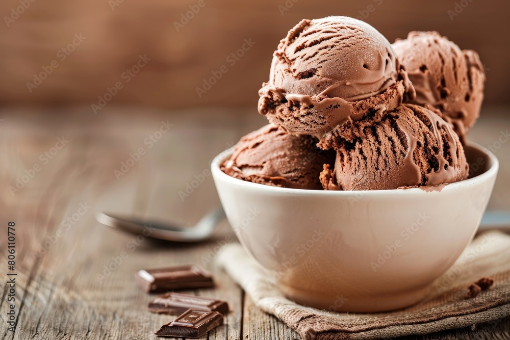 Decadent Chocolate Ice Cream Scoops in Bowl with Spoon - Dessert Close-Up. Generative AI.
. Beautiful simple AI generated image in 4K, unique. Decadent Chocolate Ice Cream Scoops in Bowl with Spoon - Dessert Close-Up. Generative AI.
. Beautiful simple AI generated image in 4K, unique.