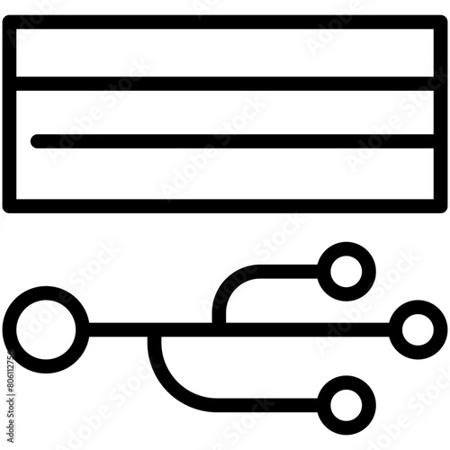 usb port line icon