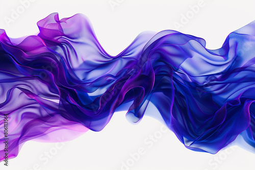 A tiddle wavy abstract with deep purple and royal blue waves, evoking the mysterious depths of the ocean, set against a solid white background.