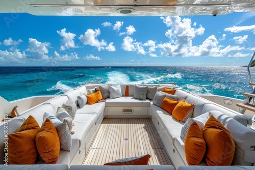 Luxury Yacht Cruise on Vibrant Blue Ocean