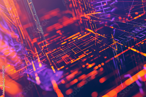 complexity of fintech through a CGI labyrinth of intertwined data lines and algorithms