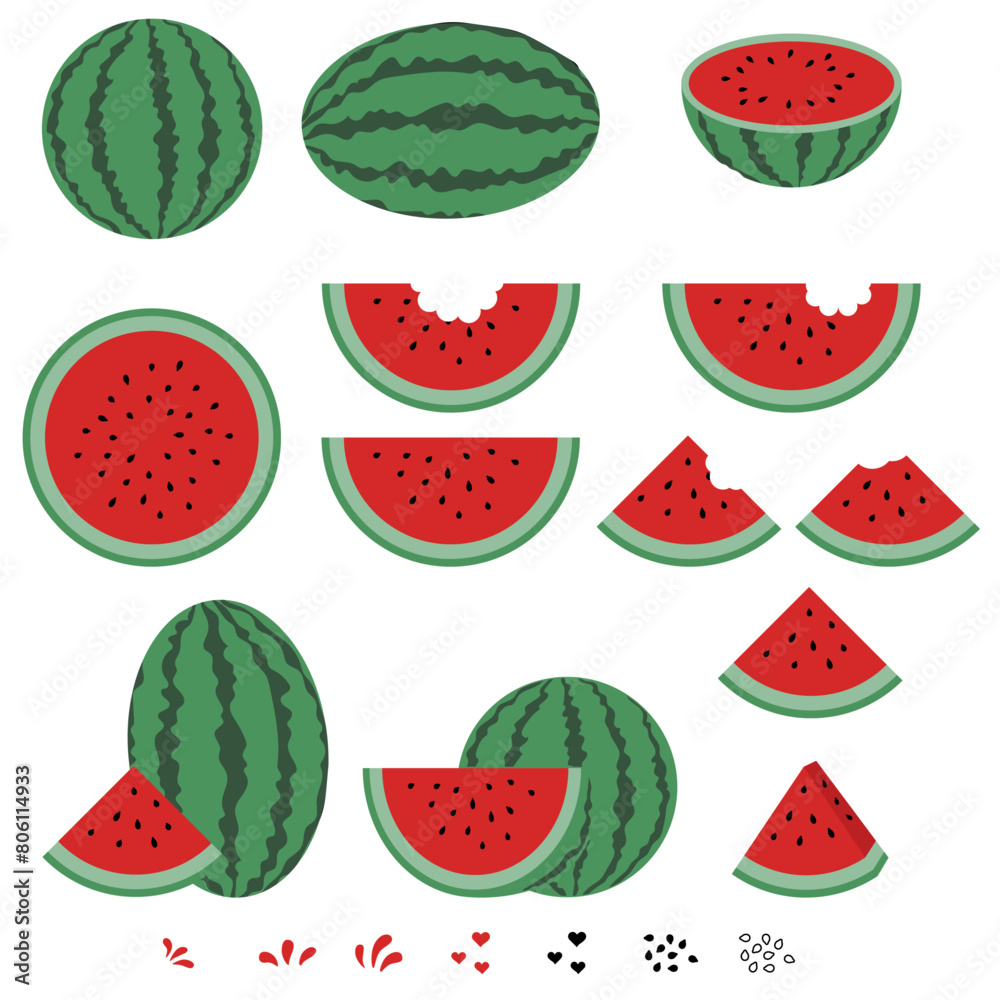 Watermelon Color Flat Watermelon Color Flat