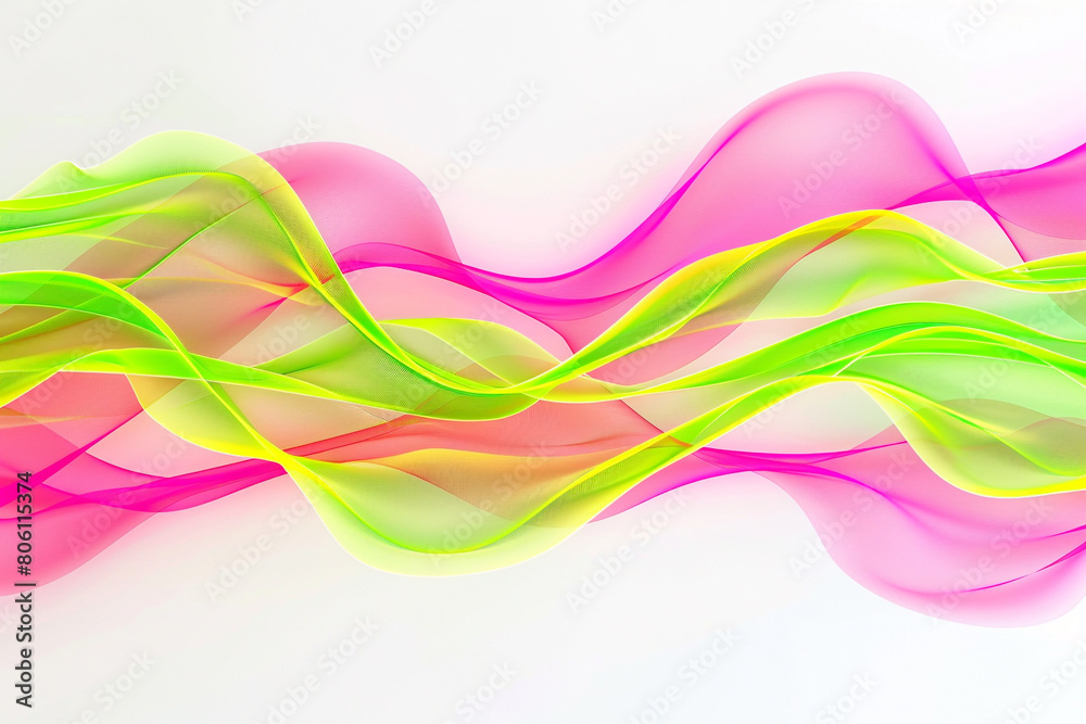 Bright neon pink and electric green tiddle waves, forming a bold and dynamic abstract pattern on a solid white background. The colors are vivid and eye-catching. Bright neon pink and electric green tiddle waves, forming a bold and dynamic abstract pattern on a solid white background. The colors are vivid and eye-catching.