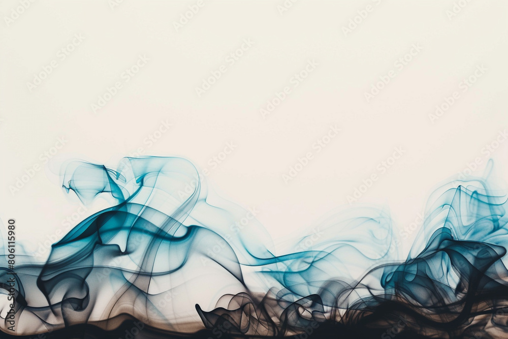 Deep espresso and soft sky blue smokey waves on a solid white background, blending dark and light elements for visual depth. Deep espresso and soft sky blue smokey waves on a solid white background, blending dark and light elements for visual depth.