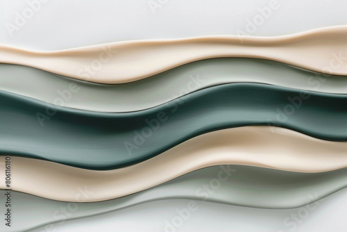 Deep matte green and pale taupe tiddle waves, providing a natural and understated look on a solid white background.