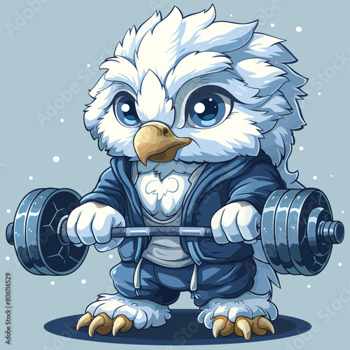 kawaii logo sticker eagle vector