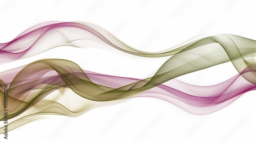 Matte fuchsia and muted olive green smokey waves, blending for a playful and earthy abstract on a solid white background. Matte fuchsia and muted olive green smokey waves, blending for a playful and earthy abstract on a solid white background.