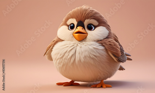 Cute fluffy and chubby Sparrow