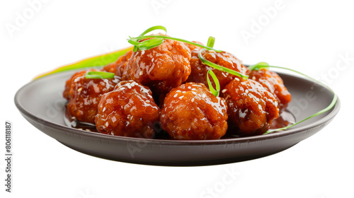 Indian street food. Gobi manchurian isolated on a white background