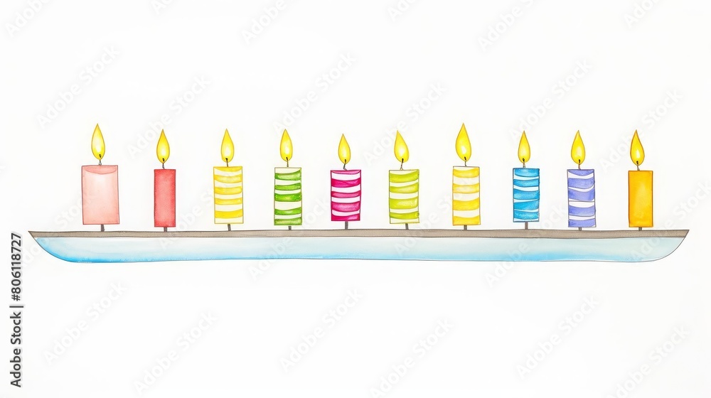 Hanukkah menorah, lighting candles on a menorah Hanukkah menorah, lighting candles on a menorah
