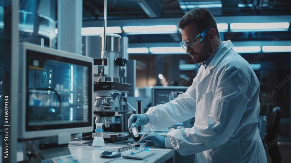 Scientists are conducting experiments in the laboratory. Scientists are conducting experiments in the laboratory.