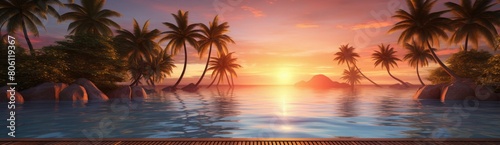 Exotic Retreat  Island Resort Offering Infinity Pool and Spectacular Sunset Scenery