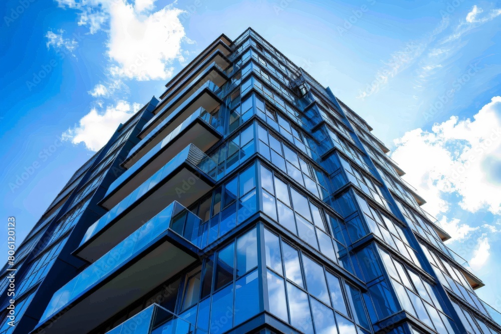 AI generated illustration of a multi-storey building with numerous windows. Beautiful simple AI generated image in 4K, unique. AI generated illustration of a multi-storey building with numerous windows. Beautiful simple AI generated image in 4K, unique.