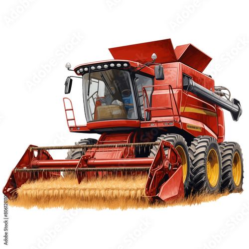 combine harvester working on the field