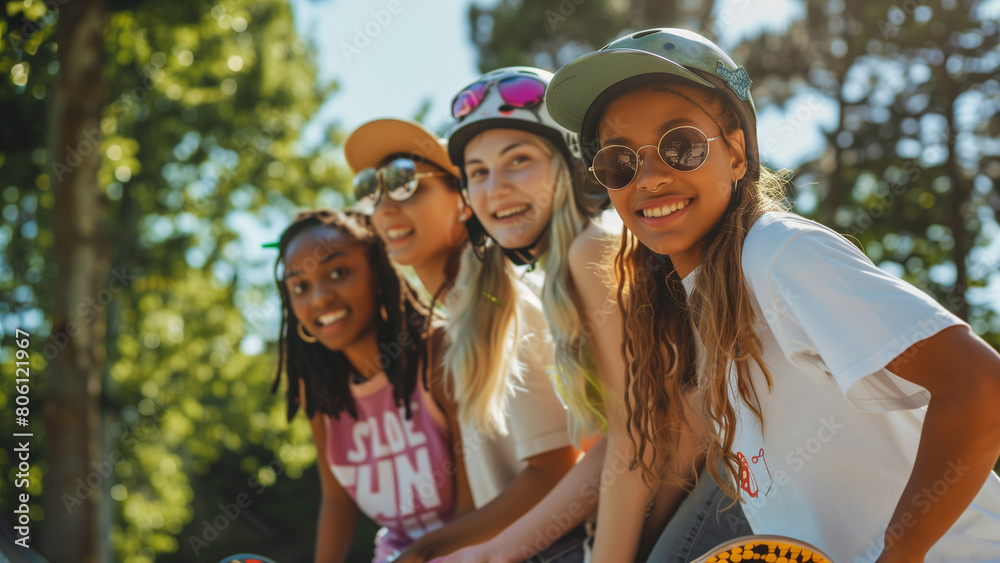 Fototapeta premium skateboard girls