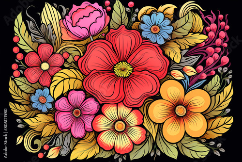 Beautiful floral vector displays decoration and doodle