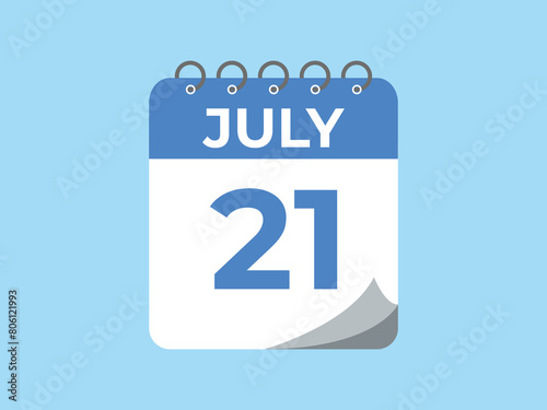 July 22 calendar reminder. 22 July daily calendar icon template. Calendar 22 July icon Design template. Vector illustration
