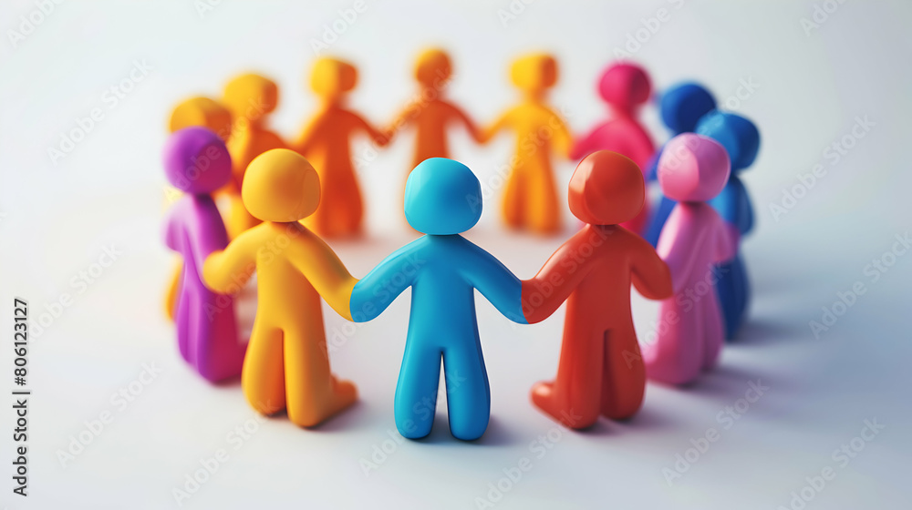 3D Cartoon Unity Teamwork Icon Symbolizing Collaboration and Solidarity Among Team Members 3D Cartoon Unity Teamwork Icon Symbolizing Collaboration and Solidarity Among Team Members