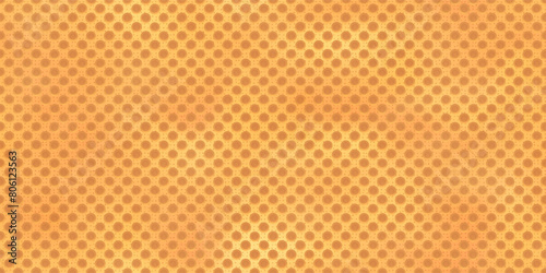 Ice cream waffle cone texture seamless pattern with round dimples. Sweet biscuit bg. Delicious crispy wallpaper. Vector illustration with gradient mesh.