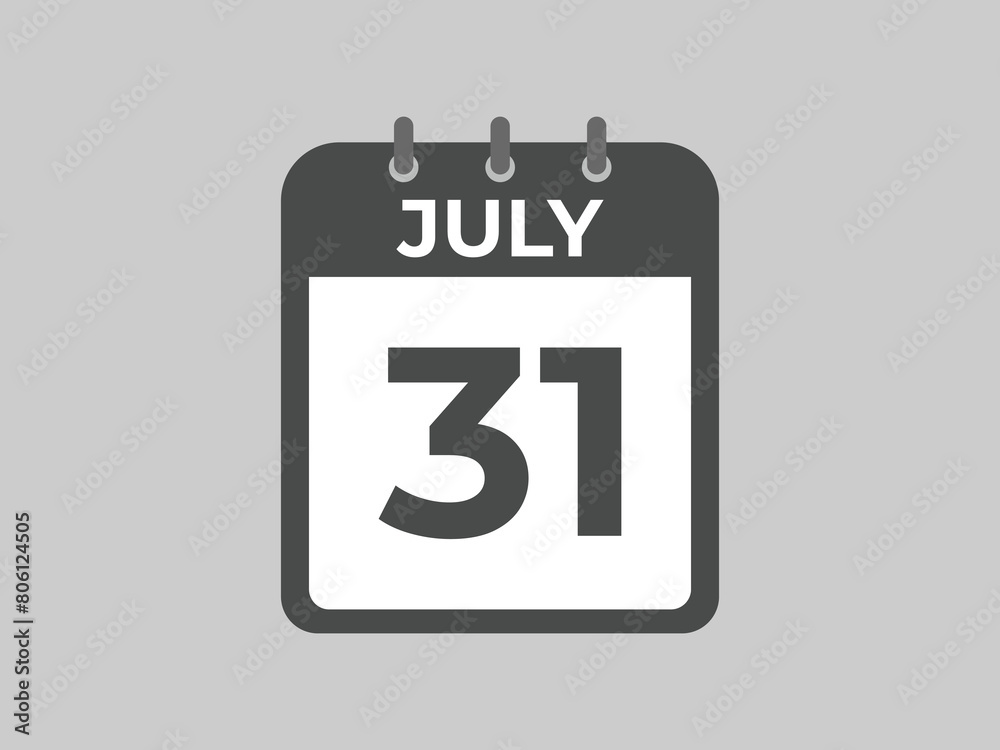 July 31 calendar reminder. 31 July daily calendar icon template. Calendar 31 July icon Design template. Vector illustration
July 31 calendar reminder. 31 July daily calendar icon template. Calendar 31 July icon Design template. Vector illustration