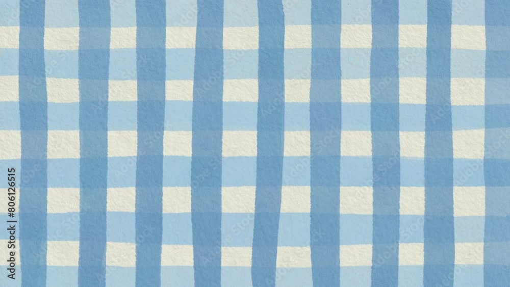 Watercolor Blue Checkered Pattern - Minimalist Animation with Paper Texture