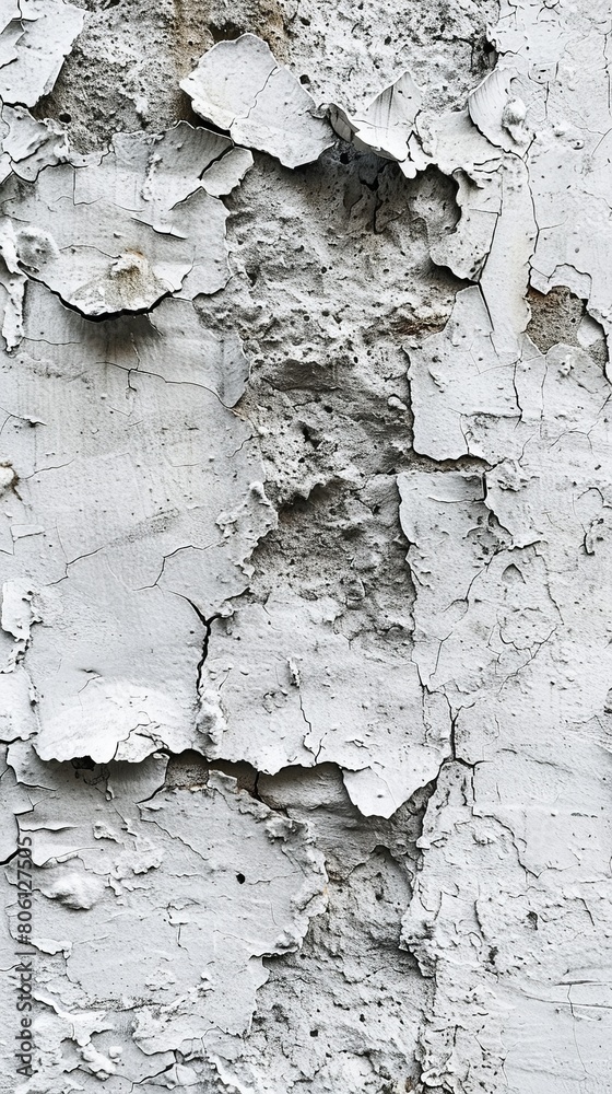 White Grunge Stucco Texture Wallpaper. Premium Light Grey Background with copy-space.