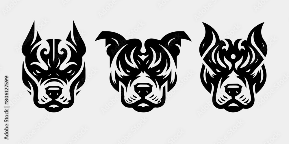 Vector illustration tribal dog template design Vector illustration tribal dog template design