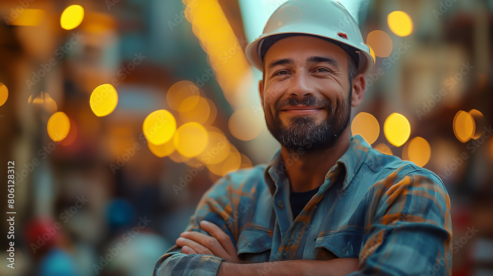 happy engineer at work with safety helmet achieving a career milestone, such as obtaining a professional certification happy engineer at work with safety helmet achieving a career milestone, such as obtaining a professional certification