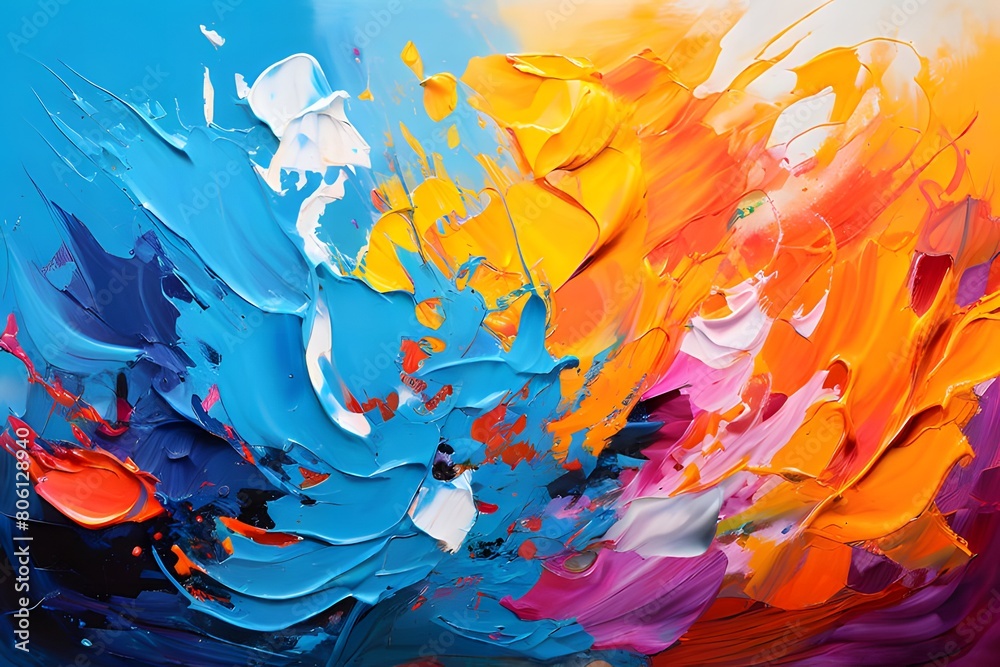 Abstract colorful brush strokes background painting Abstract colorful brush strokes background painting