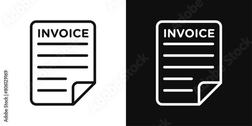 Receipt Issue Icon Collection. Billing and Payment Visual Symbols. photo