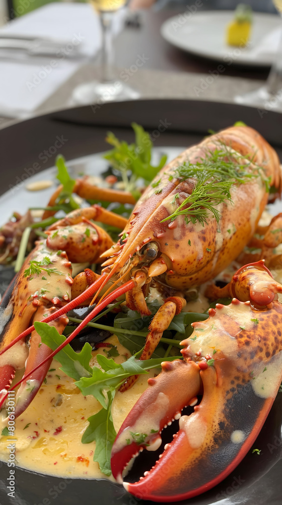 [Generative AI]a high-end restaurant lobster dish