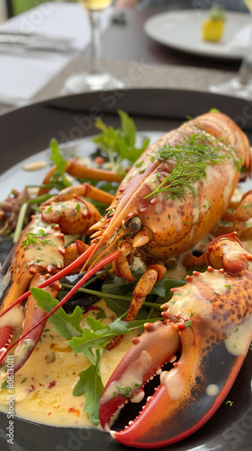 [Generative AI]a high-end restaurant lobster dish