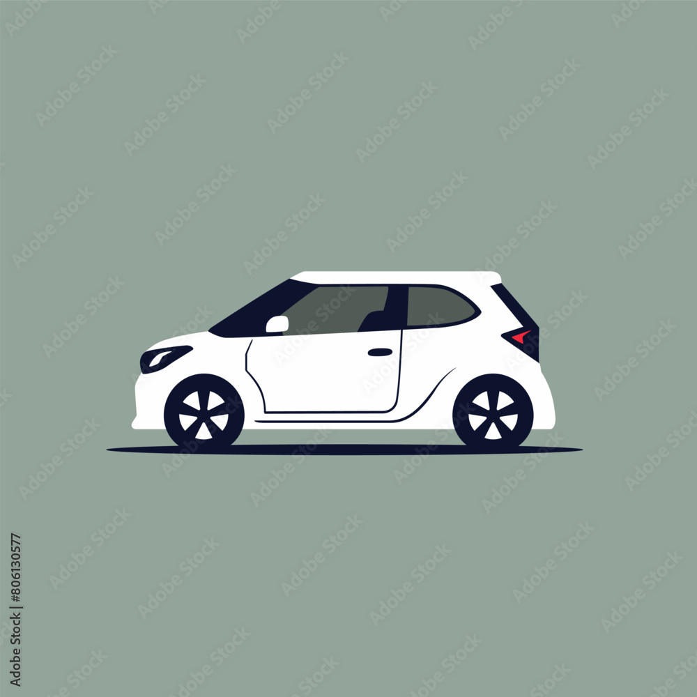 Compact city car icon. Side View. Vector illustration