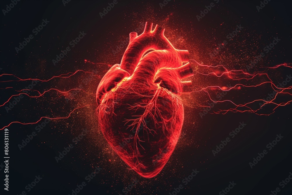 Abstract human heart shape with red cardio pulse line. Abstract human heart shape with red cardio pulse line.