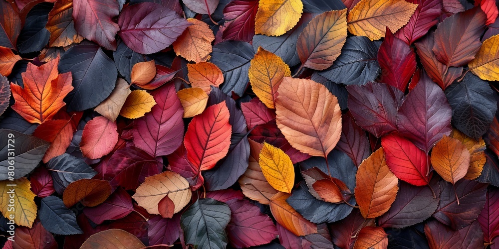 full frame background consisting of pile of multicolored autumn leaves placed one on another full frame background consisting of pile of multicolored autumn leaves placed one on another