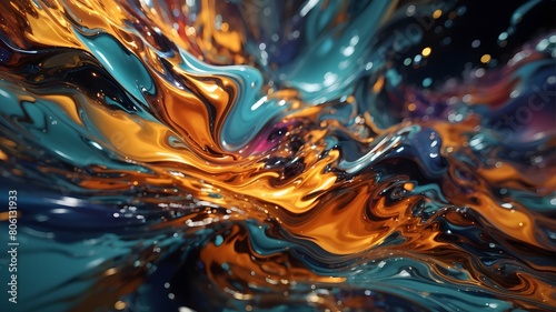 Abstract background with liquid 3d type