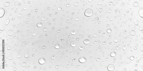 Water droplets on a white background. water drop texture on white background 