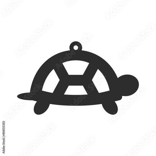 Turtle design for earring, pendant or keychain. Jewelry silhouette laser cut template. Cnc cutting with metal, wood or leather. Vector stencil