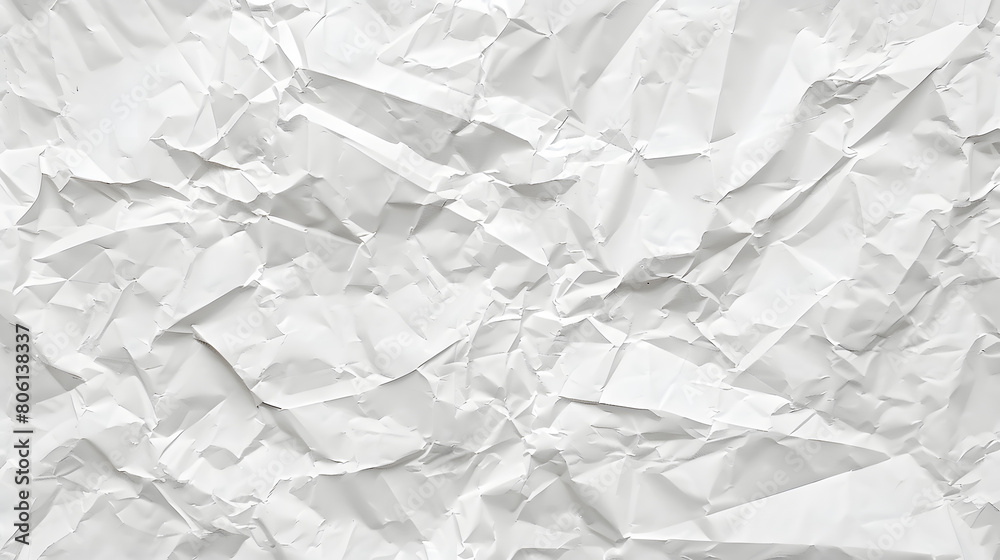 Fototapeta premium The texture of white paper is crumpled. Background for various purposes.