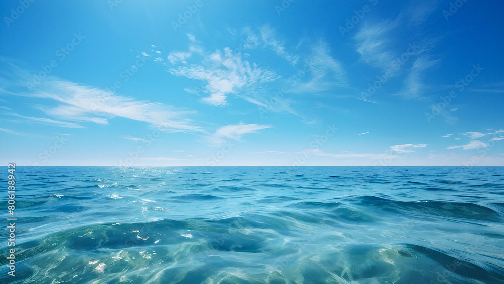 Endless Azure: A Perfect Day over the Tranquil Mediterranean Sea. generative AI Endless Azure: A Perfect Day over the Tranquil Mediterranean Sea. generative AI