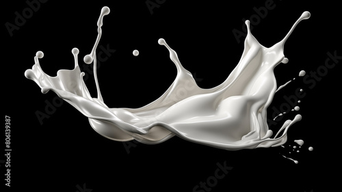 milk splash isolated on black